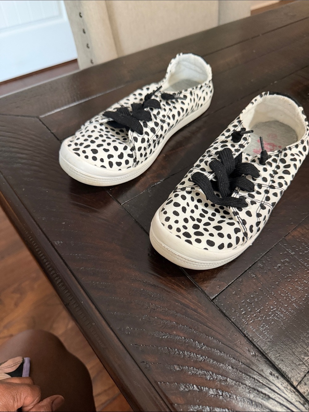 Print Lace-Up Sneakers - Black & White
